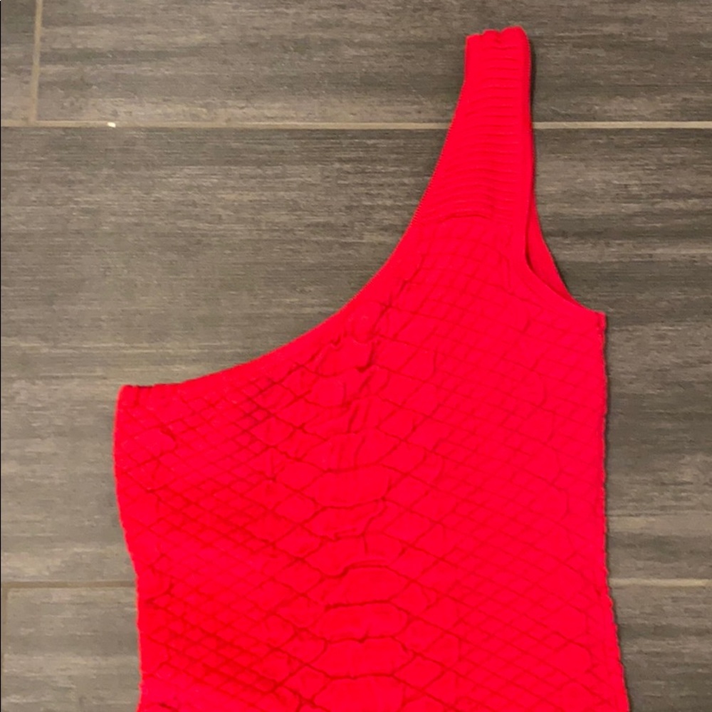 GUESS Red Snakeskin Bodycon Mini Dress S - Picture 4 of 6